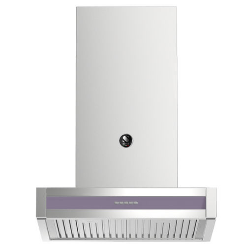 Hotte murale - GENESI 70 - STEEL - avec conduit / avec éclairage intégré / noire