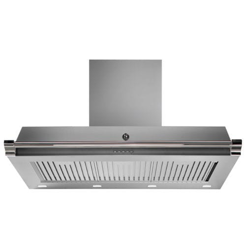 Hotte murale - ASCOT 100  - STEEL - avec conduit / avec éclairage intégré / noire