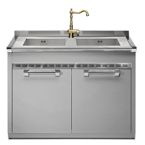 Meuble évier en acier inox - ASCOT 120  - STEEL - résidentiel