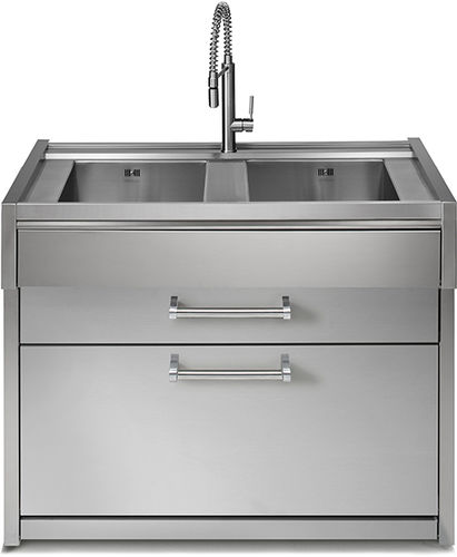 Meuble évier en acier inox - GENESI 120  - STEEL - résidentiel / professionnel