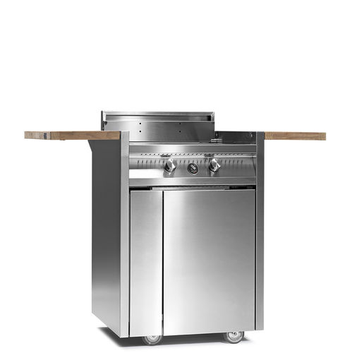 Barbecue à gaz - GREEN 70 - STEEL - sur roulettes / en acier / en acier inoxydable