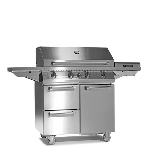 Barbecue à gaz - SWING 90 - STEEL - sur roulettes / en acier / en acier inoxydable