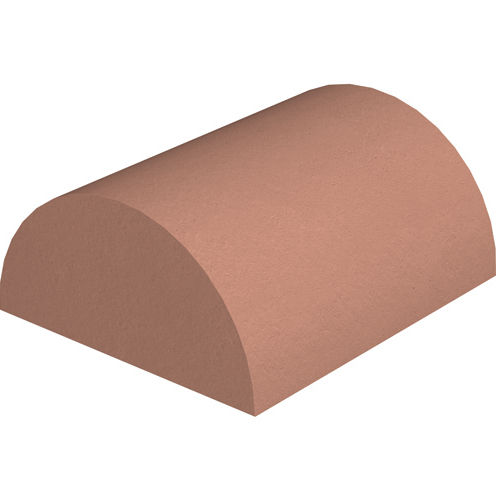 Tuile faîtière - HALF ROUND STOP END - Marley - en terre cuite / rouge / marron