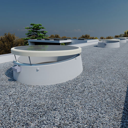 Lanterneau pour toiture-terrasse - F100 CIRCULAR - LAMILUX Heinrich Strunz GmbH - pour ventilation / pour rénovation de bâtiment / à double vitrage
