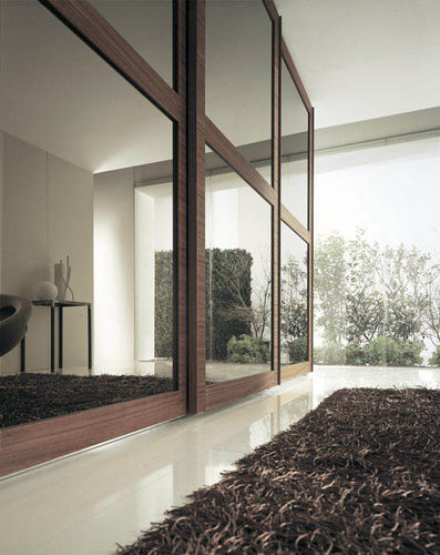 Armoire contemporaine - RIQUADRO - Fimar Srl - en chêne / à portes coulissantes / avec miroir