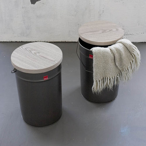 Tabouret contemporain - TIN - Fimar Srl - en bois / avec rangement / gris