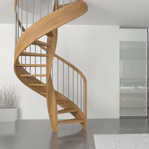 Escalier en colimaçon - MERLOT - EIMA - à marches en bois / structure en bois / contemporain
