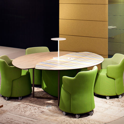 Table de réunion contemporaine - FIELDING - Orange Box - en bois / en stratifié / en métal