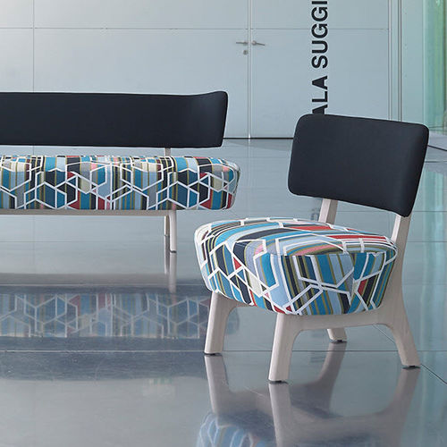 Chauffeuse contemporaine - TOPE - Orange Box - en tissu / en chêne / professionnelle
