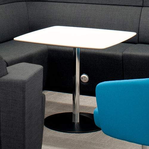 Table bistrot contemporaine - BREAKER - Orange Box - en métal / en verre / ronde