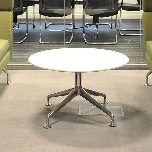 Table d'appoint contemporaine - DUNE - Orange Box - en bois / en verre / ronde