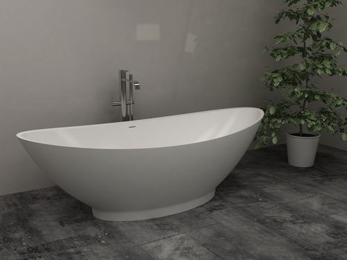Baignoire ovale - BS-S21 - Bella Stone Company Limited - à poser / en Solid Surface / blanche