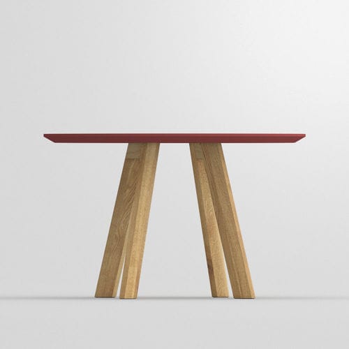 Table à manger contemporaine - RHOMBI LINO - vitamin design - en linoléum / avec piètement en chêne / avec piètement en frêne