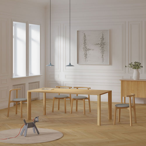 Table à manger design minimaliste - MOLLIS - vitamin design - en chêne / en noyer / en bois massif