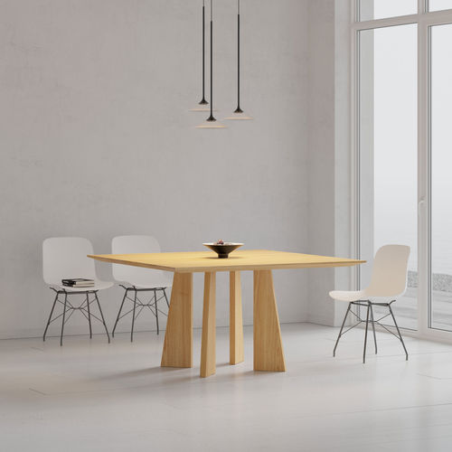 Table contemporaine - PYLON SQUARE - vitamin design - en chêne / en bois massif / en noyer