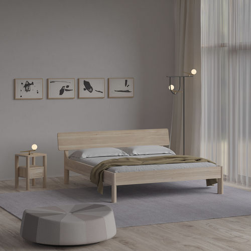 Lit double - MOLLIS - vitamin design - contemporain / avec tête de lit / en bois massif