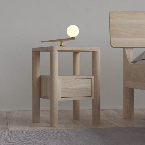 Table de chevet contemporaine - MOLLIS - vitamin design - en cerisier / en bois massif / en noyer