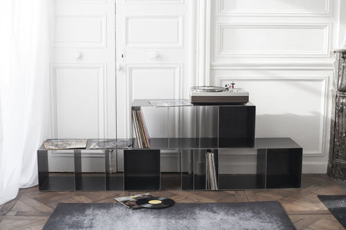 Étagère modulable - QUATTRO : Vinyl 2  - VIDAME EDITIONS - design industriel / en acier / sur mesure