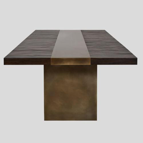 Table à manger contemporaine - MALTA - Aguirre Design - en chêne / en bambou / avec piètement en acier
