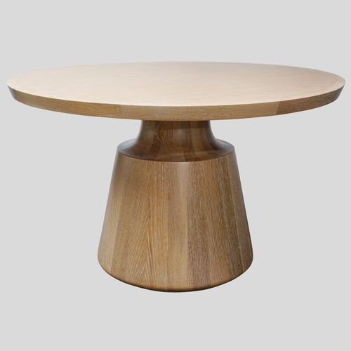 Table à manger contemporaine - ONDA - Aguirre Design - en chêne / avec piètement en chêne / ronde