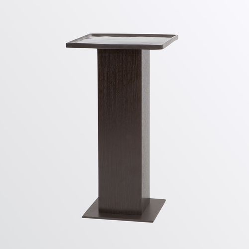 Table d'appoint contemporaine - KAMPAI - Aguirre Design - en chêne / en bronze / avec piètement en laiton