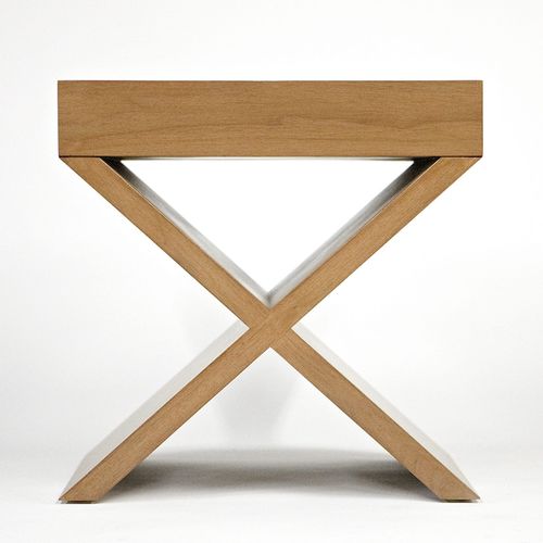 Table de chevet contemporaine - SAINT CROIX - Aguirre Design - en noyer / avec piètement en noyer / carrée