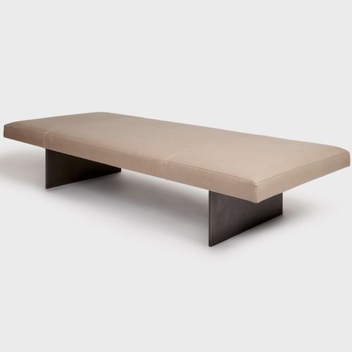 Banquette contemporaine - TERRA - Aguirre Design - en cuir / en acier / sur mesure