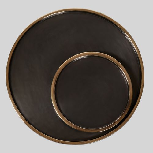 Plateau de service en bronze - ROUND - Aguirre Design