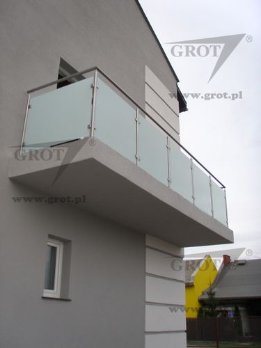 Garde-corps en acier - BZ 19 - GROT - à panneaux en verre / d'extérieur / pour balcon