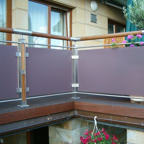 Garde-corps en acier - BZ 11 - GROT - à panneaux en verre / d'extérieur / pour balcon