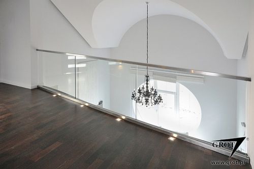 Garde-corps en acier - B4 4 - GROT - à panneaux en verre / d'intérieur / pour mezzanine