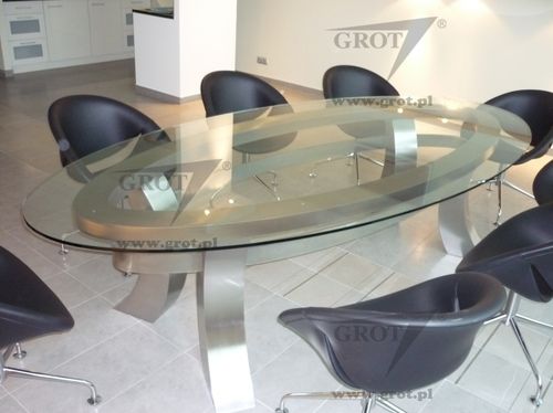 Table de réunion contemporaine - STOLIK 3 - GROT - en verre / ovale / professionnelle