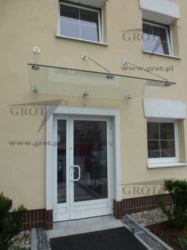 Auvent d'entrée - DASZEK 2 - GROT - en métal / en verre / plat