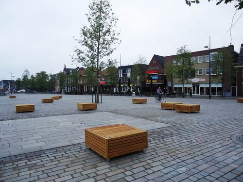 Banc public contemporain - OLT - ANAE street furniture - en bois de feuillus / en bambou / en acier galvanisé