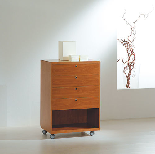 Caisson de bureau en bois - 6/90B - Italvetrine - à 4 tiroirs / à roulettes