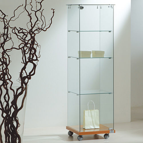 Vitrine contemporaine - 4/14 - Italvetrine - en îlot / en verre trempé / en wengé