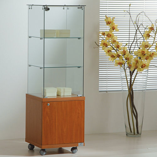 Vitrine contemporaine - 4/14M - Italvetrine - en îlot / en verre trempé / en wengé