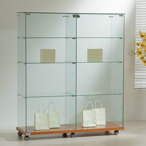 Vitrine contemporaine - 12/14 - Italvetrine - en îlot / en verre trempé / en wengé