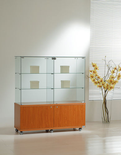 Vitrine contemporaine - 12/14M - Italvetrine - en îlot / en verre trempé / en wengé