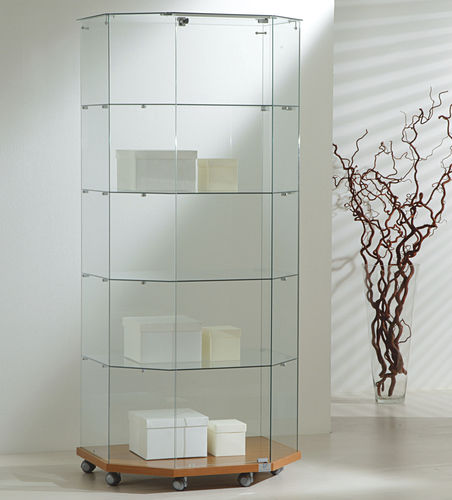 Vitrine contemporaine - 8/18T - Italvetrine - en îlot / en verre trempé / en wengé