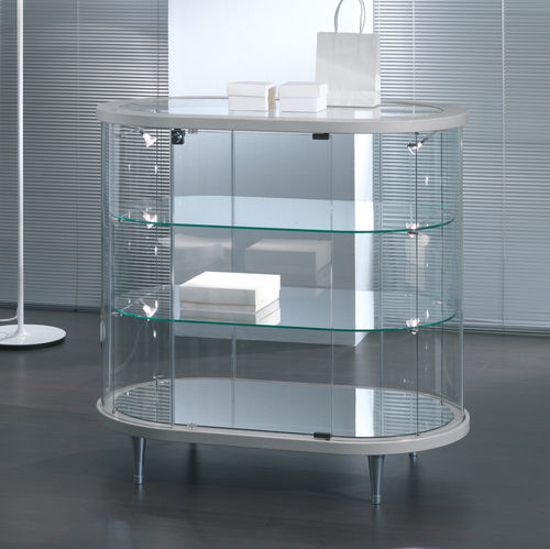 Vitrine contemporaine - 203/OB - Italvetrine - sur piétement / en verre trempé / éclairée