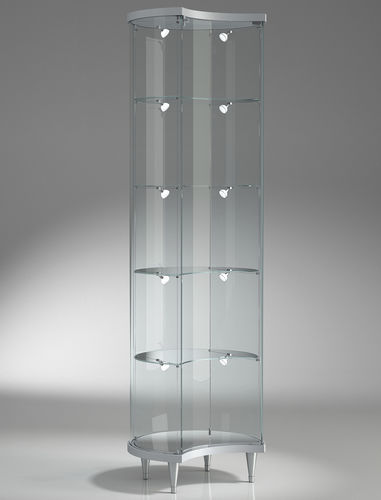 Vitrine contemporaine - 203/ML - Italvetrine - sur piétement / en verre trempé / éclairée