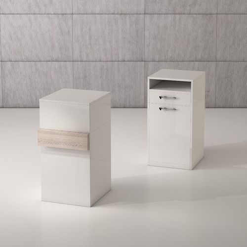 Caisson de bureau en bois - QF/5BS - Italvetrine - avec porte battante / à 1 tiroir / à clé
