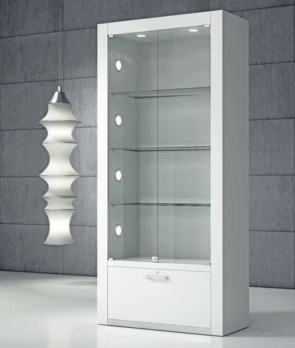 Vitrine contemporaine - Q/80 - Italvetrine - en verre trempé / en bois / éclairée