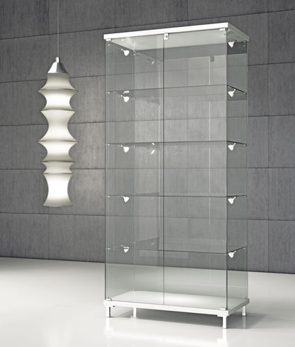 Vitrine contemporaine - Q/85 - Italvetrine - sur piétement / en verre trempé / éclairée