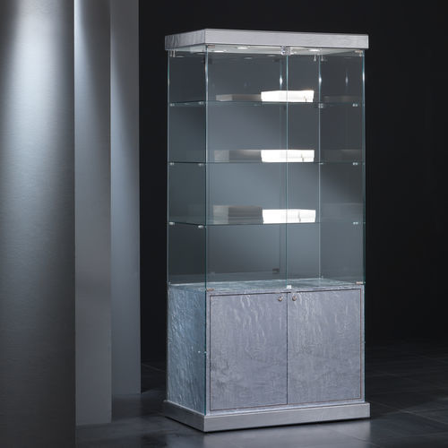 Vitrine contemporaine - 9/SM - Italvetrine - en verre trempé / en cuir / éclairée