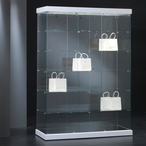 Vitrine contemporaine - 14/S - Italvetrine - en verre trempé / en simili cuir / éclairée