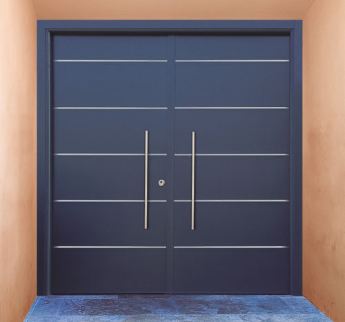 Porte en acier galvanisé - INSERT - Andreu Barberá, S.L. - d'entrée / en tôle d'acier / battante