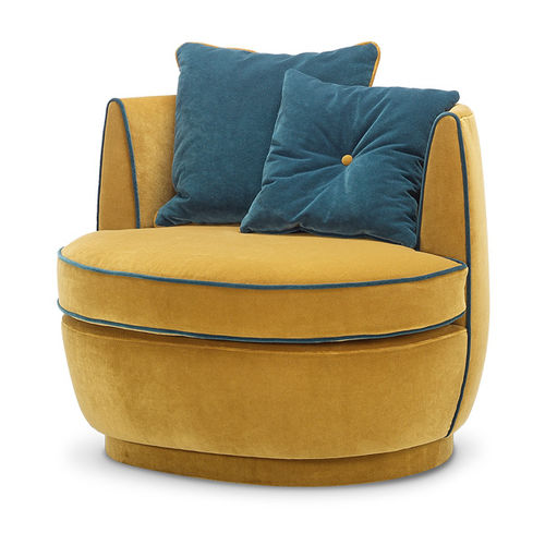 Fauteuil contemporain - MARTINA  - MANUEL LARRAGA - en tissu / à coussins / jaune