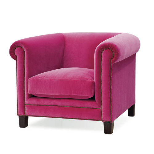 Fauteuil classique - LONDON - MANUEL LARRAGA - en tissu / marron / rose